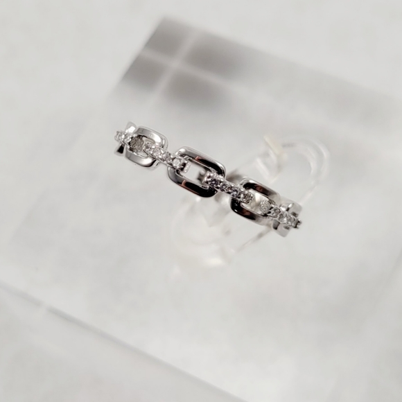 Sterling Silver Link Eternity Band - Picture 9 of 14